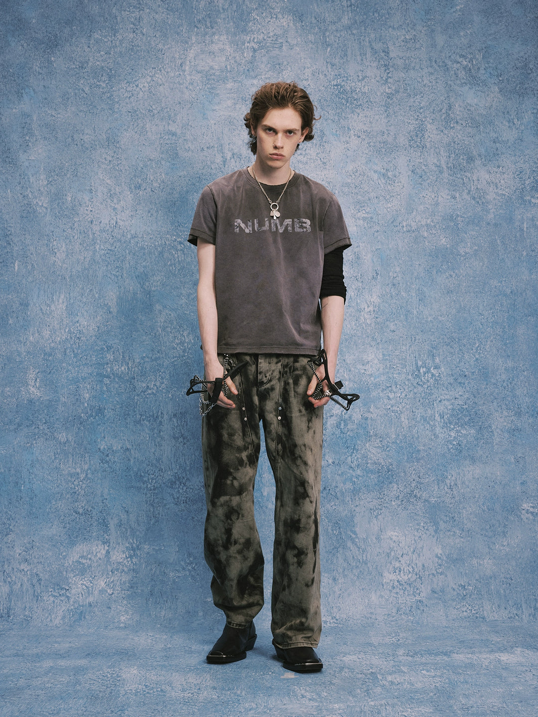 SOD Co. NUMB Print Distressed Washed Tee | Face 3 Face