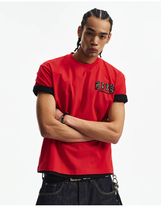 MEDM Small Leopard Logo Patch Long Sleeve Tee | Face 3 Face