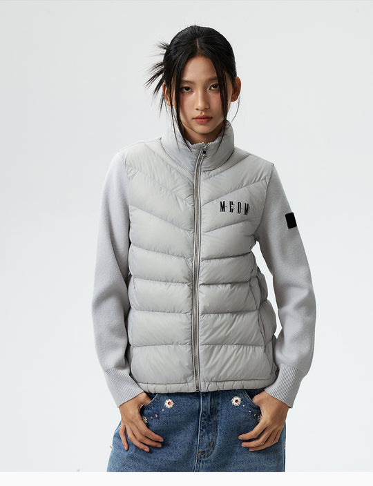 MEDM Shoulder Patchwork Lightweight Down Jacket | Face 3 Face