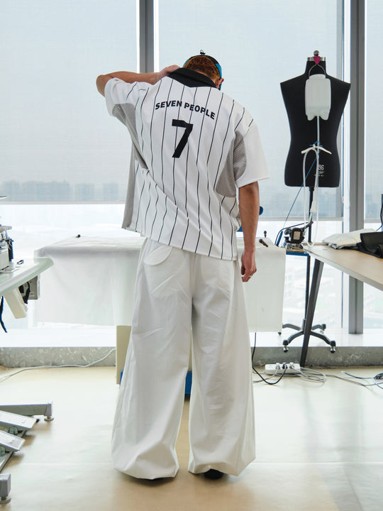 7440 37 1 Colorblocked "7" Stripe Printed Soccer Jersey Uniform Polo Shirt | Face 3 Face