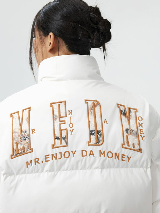 MEDM 3D Embroidered Lace Puffer Jacket | Face 3 Face