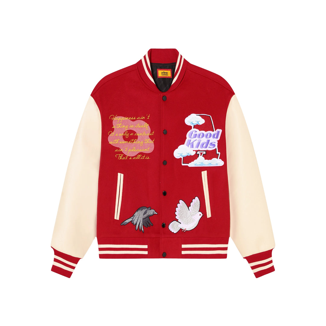 AFGK Flying Bird Embroidered Varsity Jacket | Face 3 Face