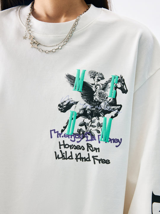 MEDM Pegasus and Rose Logo Long Sleeve Tee | Face 3 Face