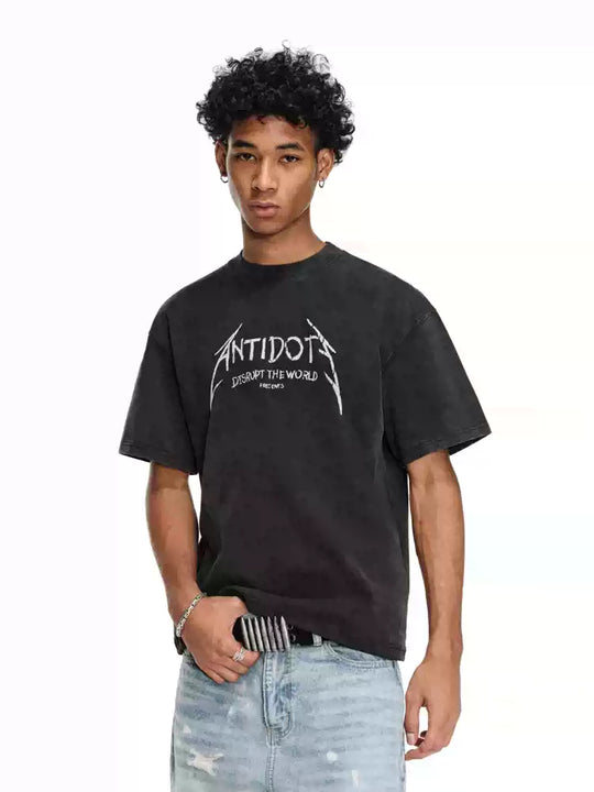 ANTIDOTE Hand-painted Punk Washed Tee | Face 3 Face