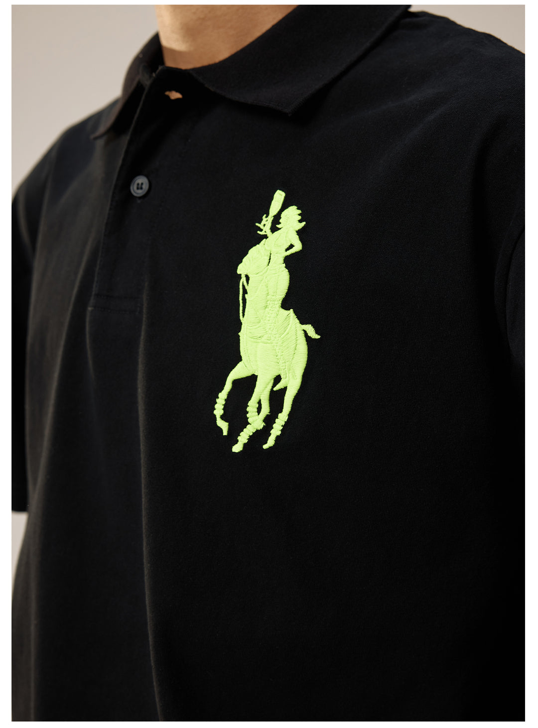 Remedy Cocktail Glass Girl Embroidery Polo Shirt | Face 3 Face