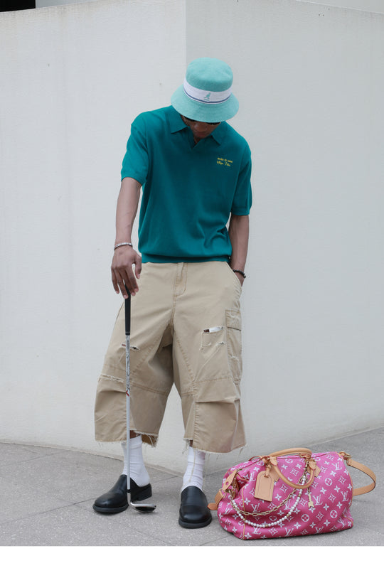 STEEPC Washed Distressed Baggy Multi Pocket Work Shorts | Face 3 Face