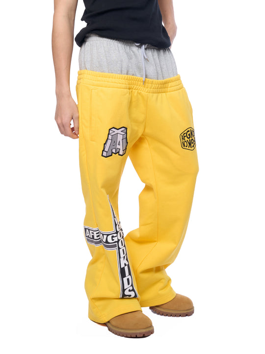 AFGK Two-Piece Layered Double Waist Drawstring Sweatpants | Face 3 Face