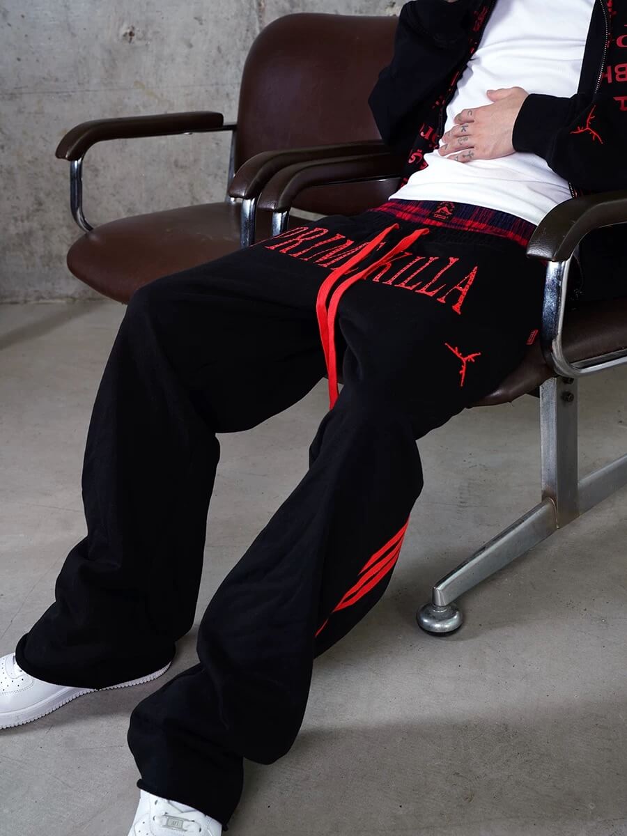 TGFCLUB PRIME KILLA Print Rhinestone Double Waist Sweatpants | Face 3 Face