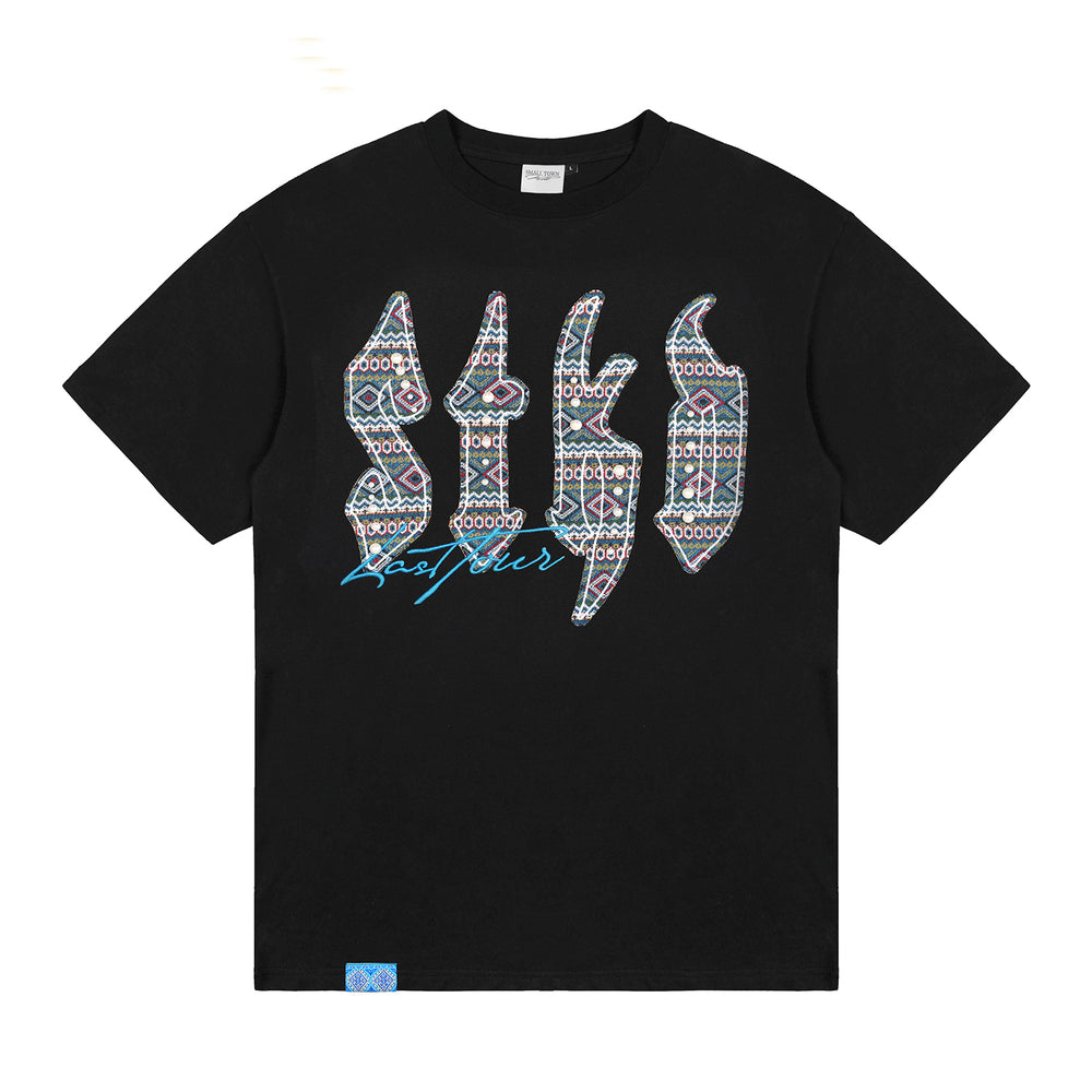 Small Town Kid Ethnic STKD Patch Pearl Embellished Tee | Face 3 Face