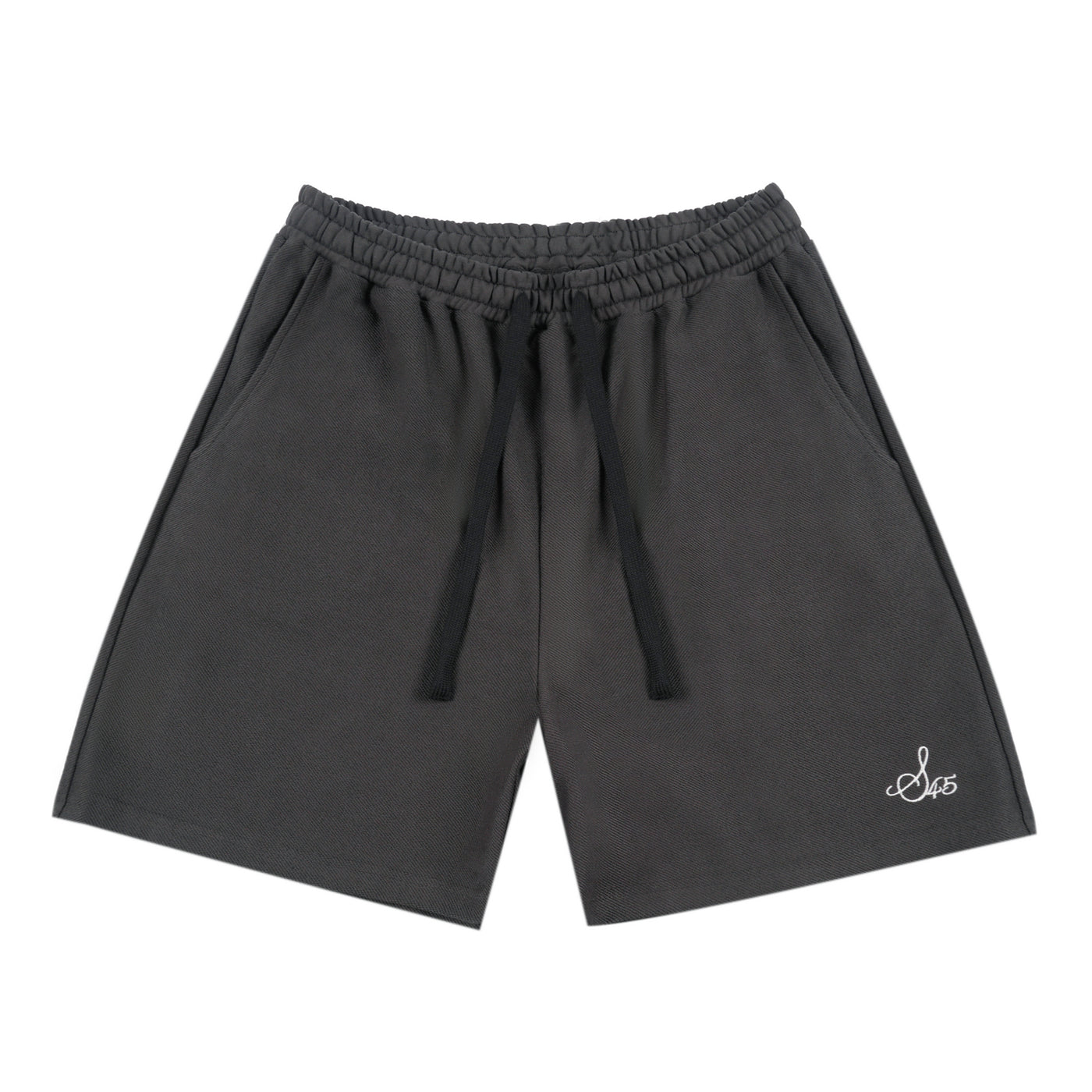 S45 Terry Drawstring Embroidered Logo Solid Color Sports Shorts | Face 3 Face