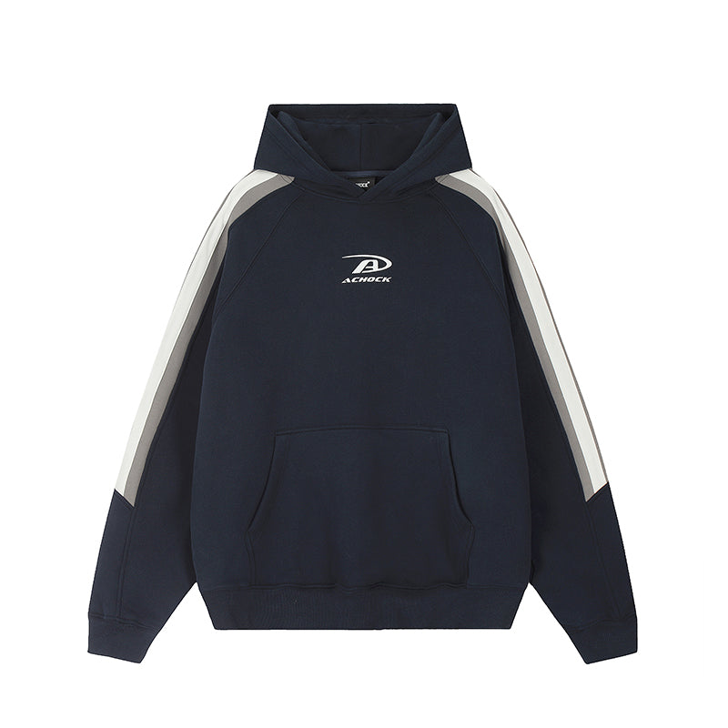 Achock Patchwork Small Logo Print Hoodie