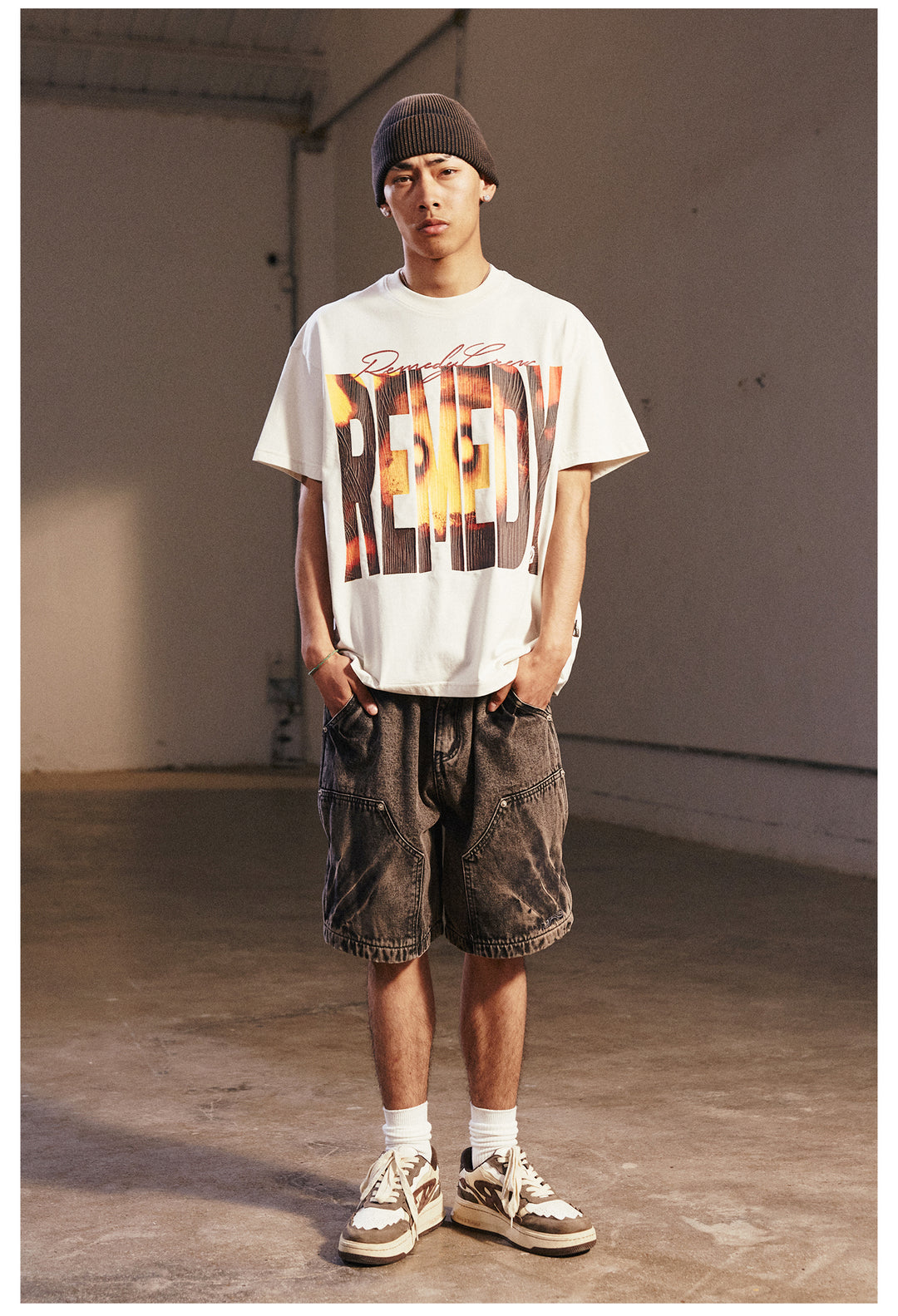 Remedy Washed Double Knee Denim Shorts | Face 3 Face