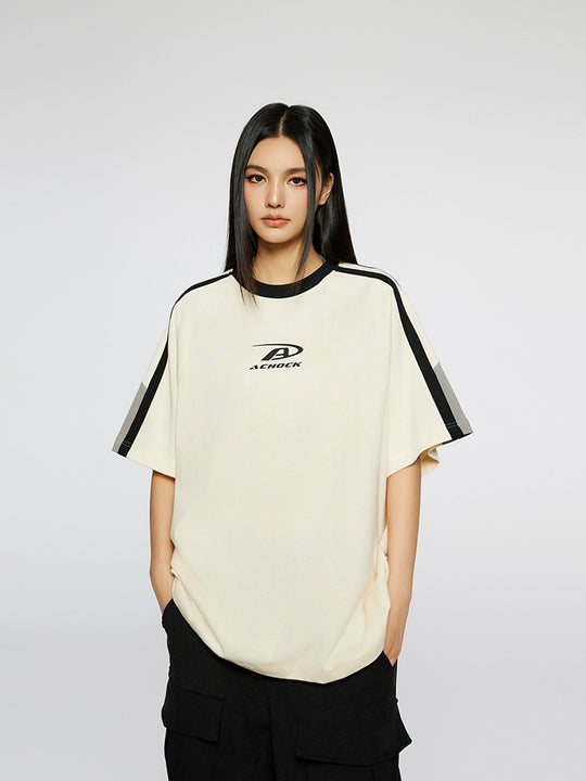 Achock Contrast Color Stitch Logo Print Tee | Face 3 Face