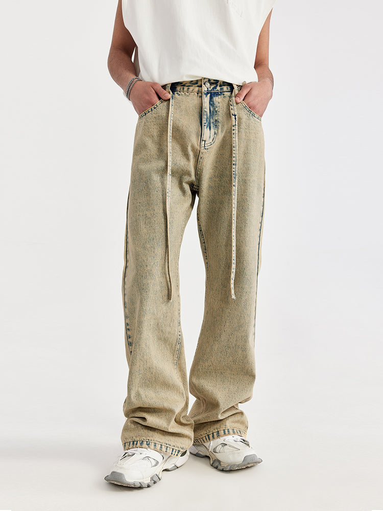 F3F Select Yellow Mud Dyed Old Washed Micro Jeans