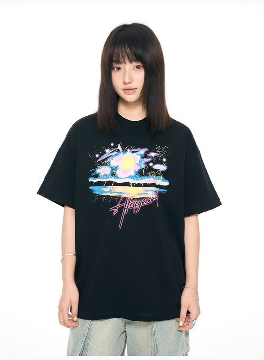AFGK Fireworks Seascape Print Tee | Face 3 Face