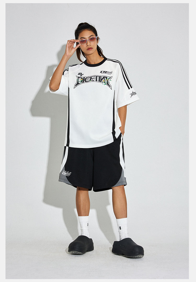 DICETINY Floral Logo Print Soccer Jersey Tee | Face 3 Face