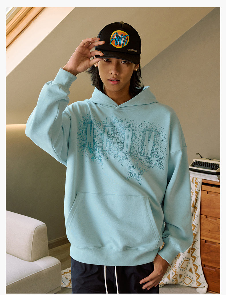 MEDM Rhinestone Star & Logo Hoodie | Face 3 Face