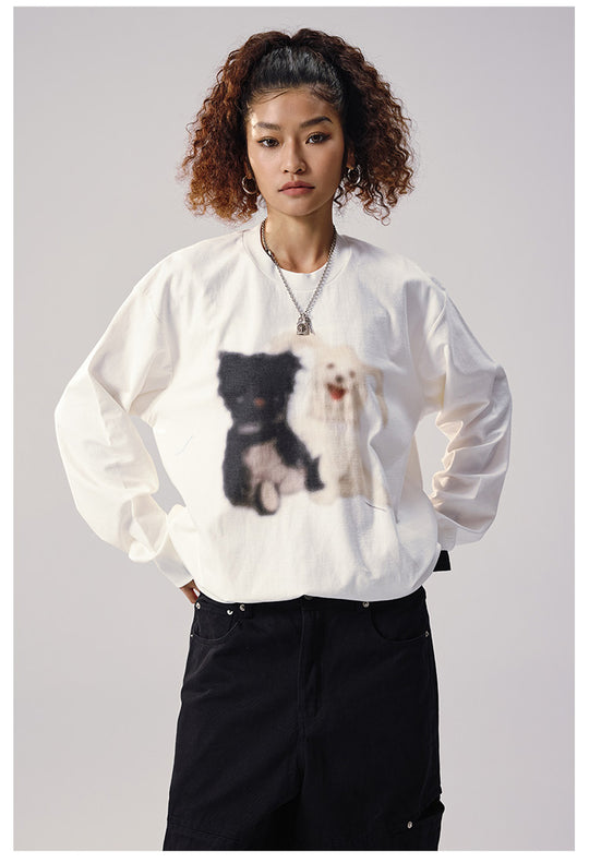 Remedy Puppy Print Long Sleeve Tee | Face 3 Face