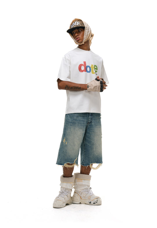 ANTIDOTE Leopard Patchwork Denim Shorts | Face 3 Face