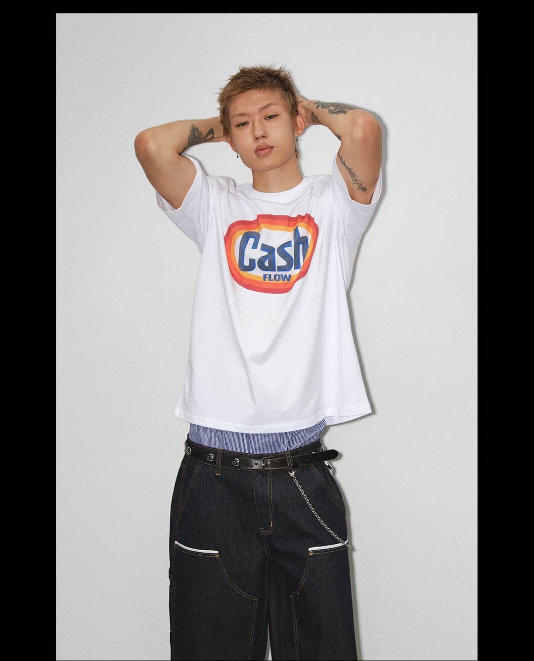 NOVACAM Cash Flow Letter Print Short Sleeve Tee | Face 3 Face