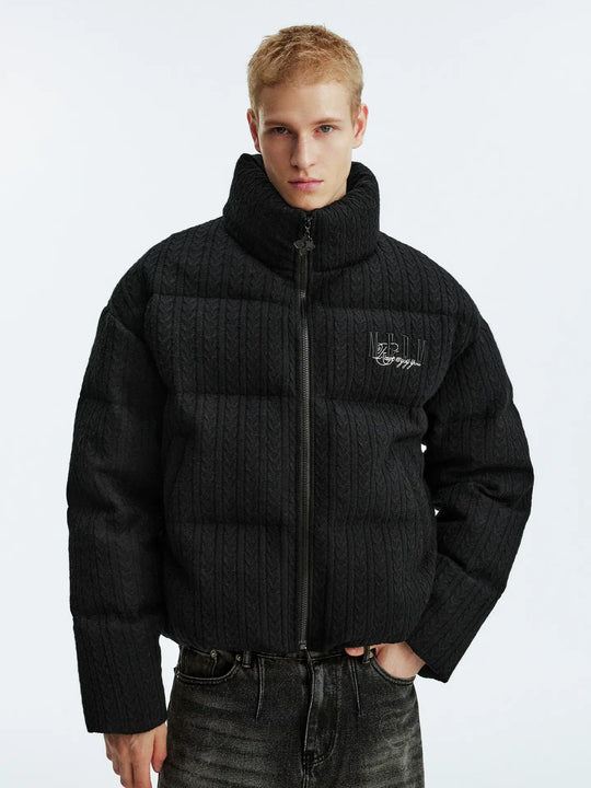 MEDM Cable Knit Down Jacket | Face 3 Face
