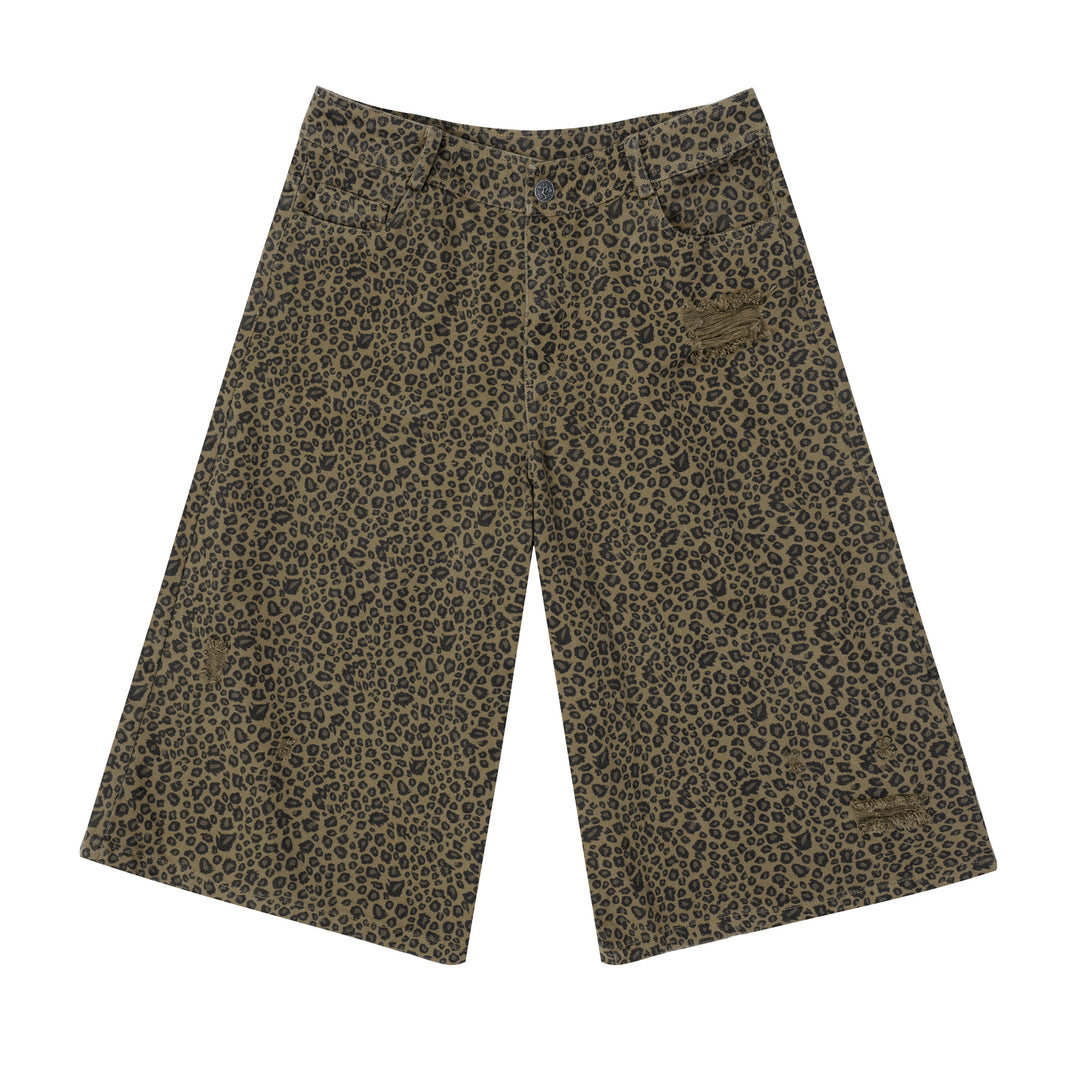 JHYQ Leopard Print Baggy Work Shorts
