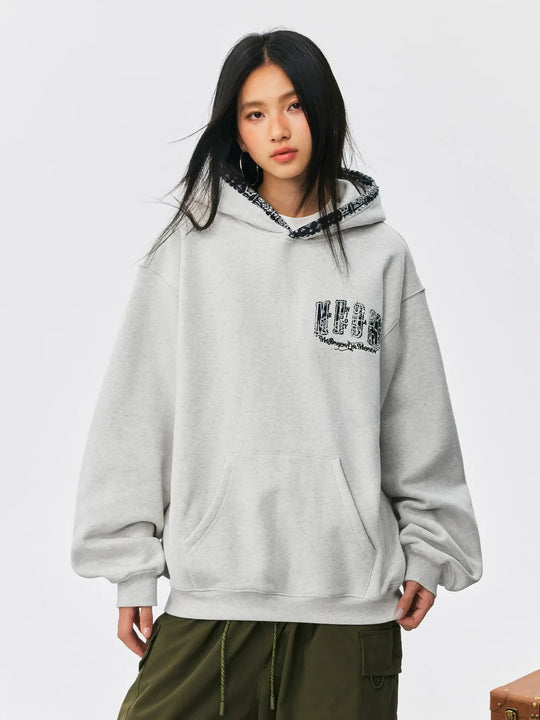 MEDM Ethnic Paisley Patch Embroidered Hoodie | Face 3 Face
