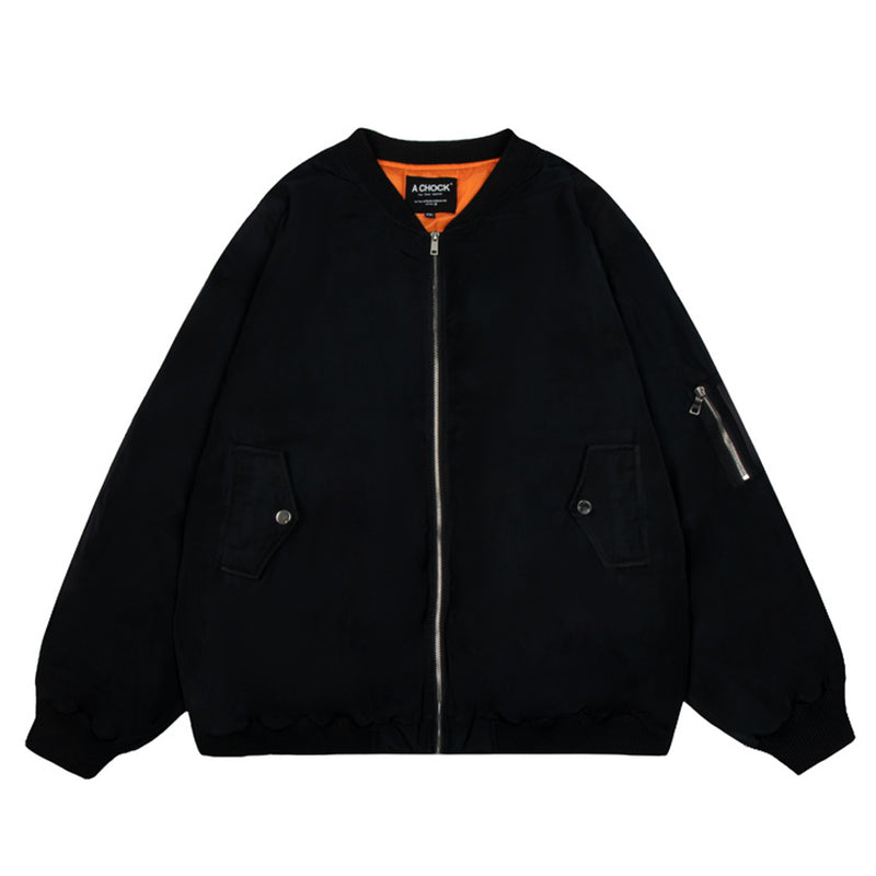 Achock Logo Badge Zipper Flight Jacket