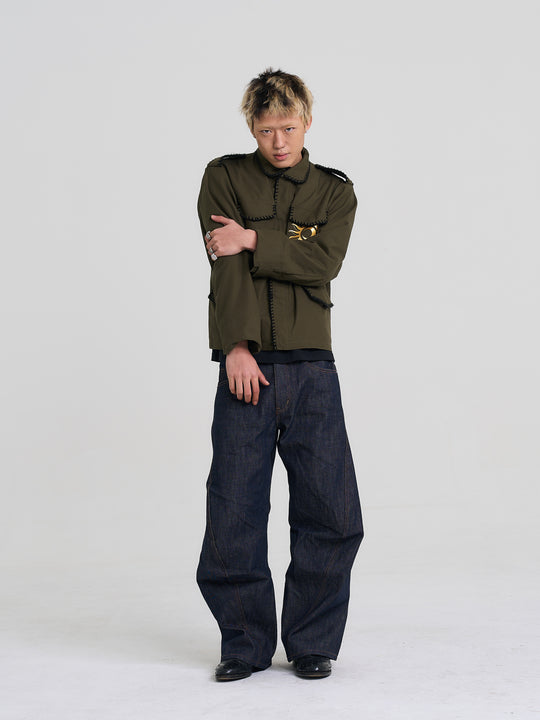 EVILKNIGHT(EK) Glitter Graffiti Stitch Work Jacket | Face 3 Face