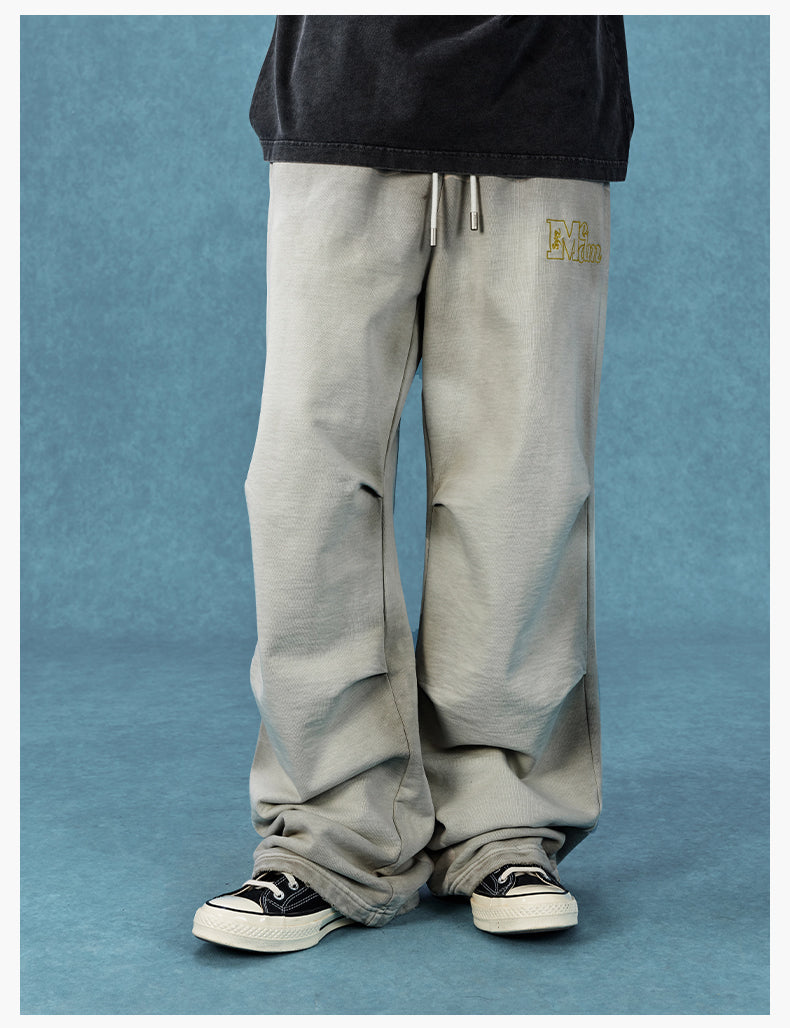 MEDM Washed and Dyed Embroidered Sweatpants | Face 3 Face