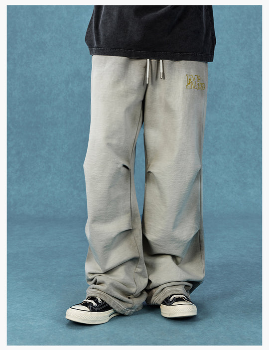 MEDM Washed and Dyed Embroidered Sweatpants | Face 3 Face