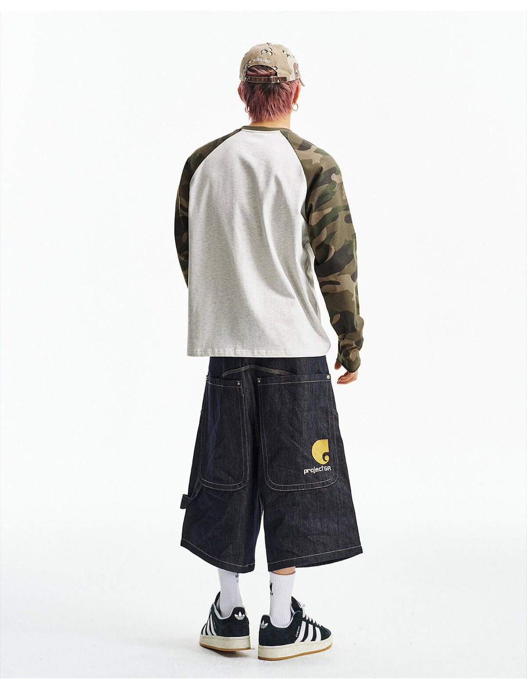 MEDM Leopard Camo Print Raglan Long Sleeve Tee | Face 3 Face
