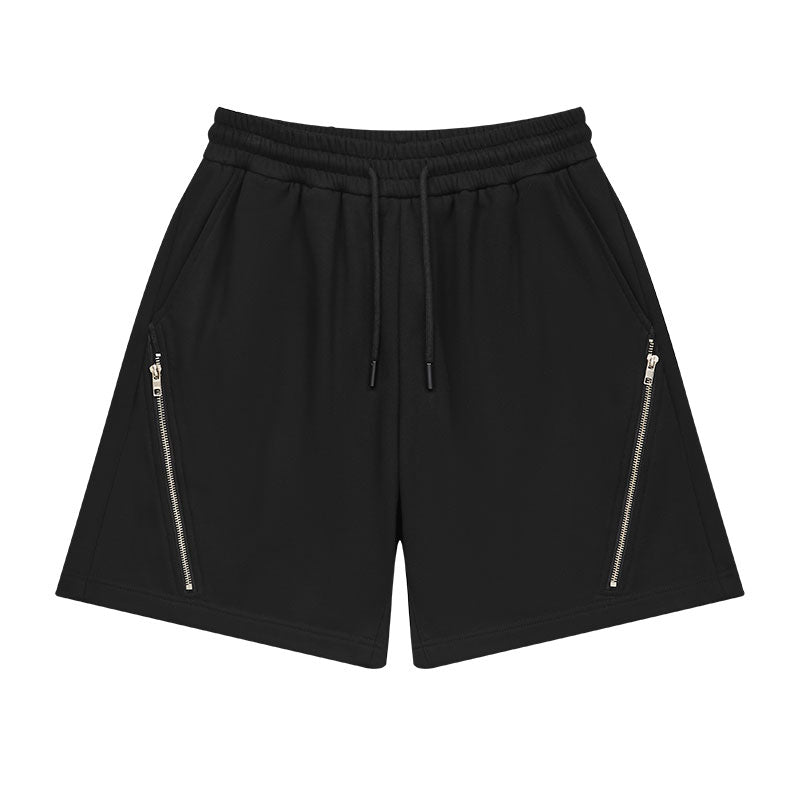 Harsh and Cruel Diagonal Zipper Casual Sweat Shorts | Face 3 Face