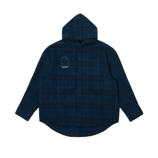 JHYQ Work Plaid Embroidery Hooded Shirt Jacket | Face 3 Face