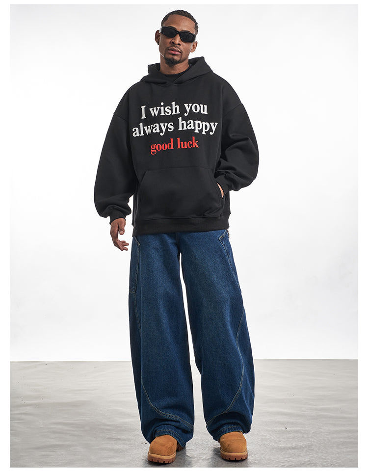 F3F Select Good Luck Printed Letter Hoodie | Face 3 Face