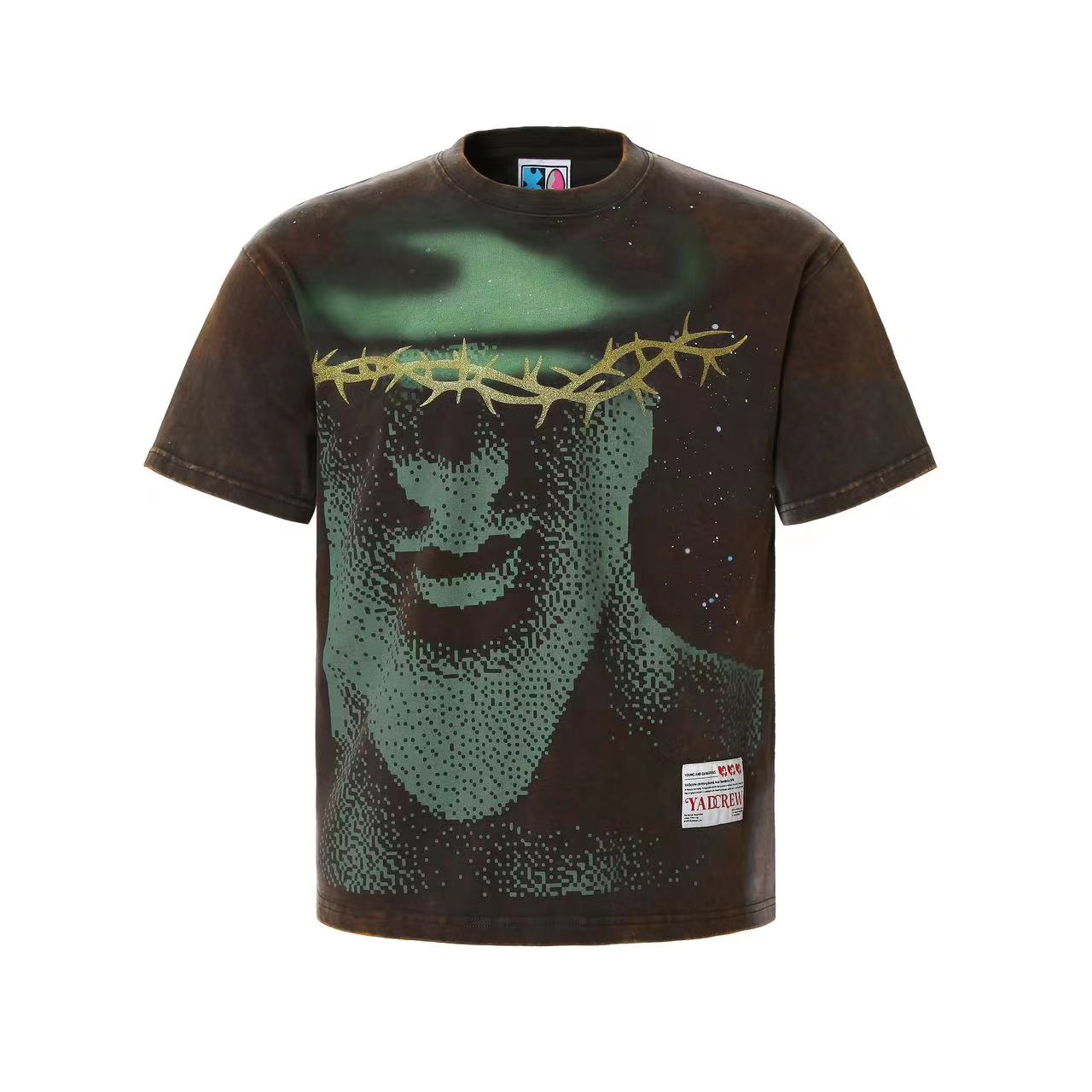 YADcrew “Northern Lights” Digital Printed Washed Spray Tee | Face 3 Face