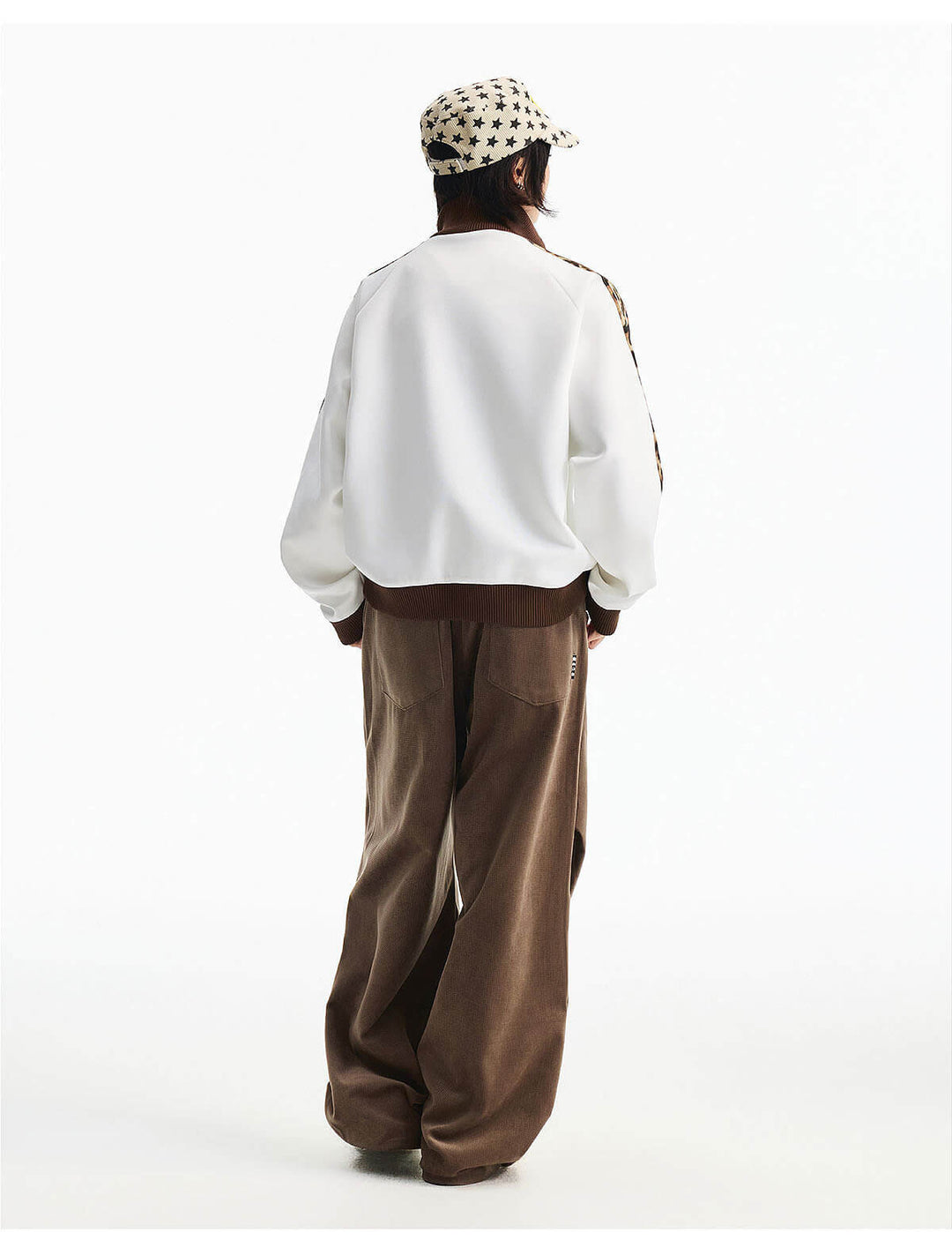 MEDM Leopard Print Stripe Sleeve Track Jacket | Face 3 Face