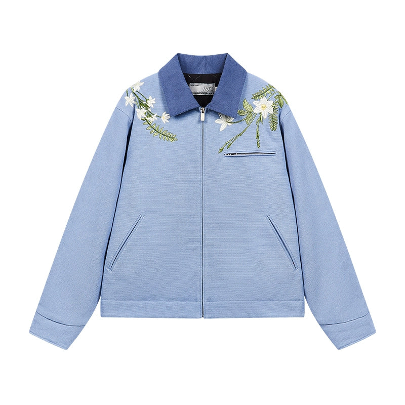 Harsh and Cruel Retro Floral Embroidered Canvas Jacket | Face 3 Face