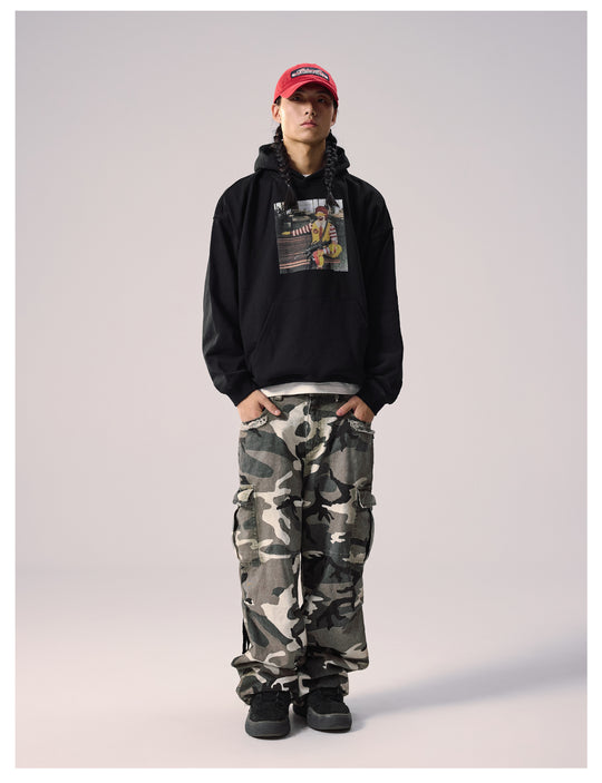 Remedy Distressed Camouflage Work Cargo Pants | Face 3 Face
