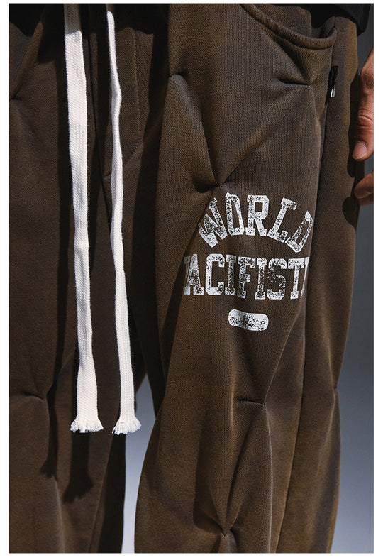 Remedy Aged Print Pinch Pleated Baggy Sweatpants | Face 3 Face