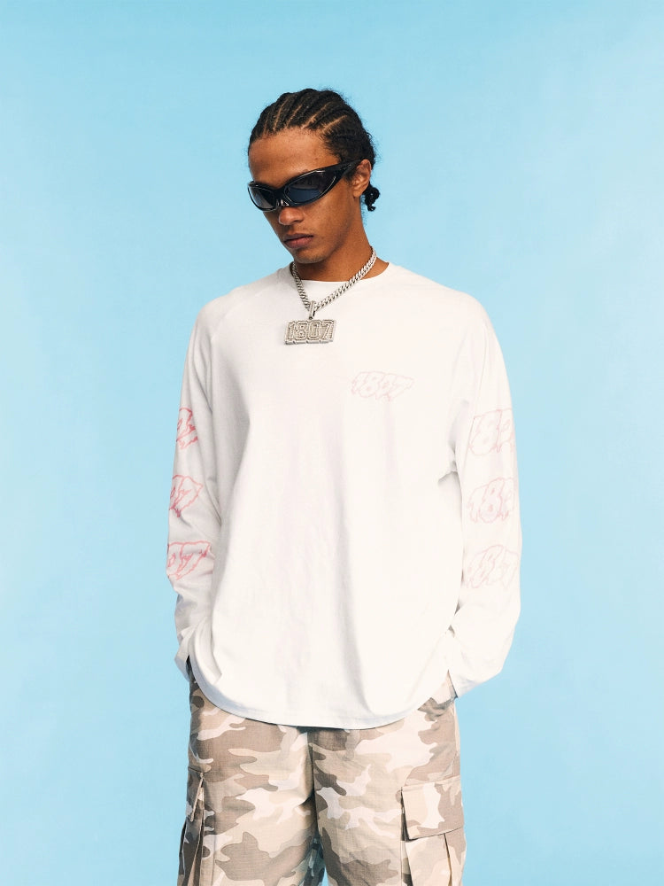 1807 Ice Cream Logo Printed Long Sleeve Tee | Face 3 Face