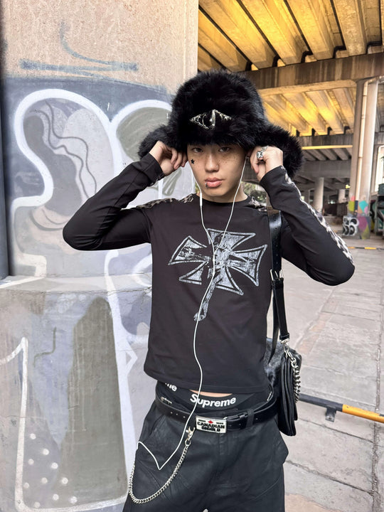 KARMANISTIC Metal Logo Fur Earflap Beanie | Face 3 Face