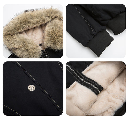 F3F Select Faux Fur Hooded Work Jacket | Face 3 Face