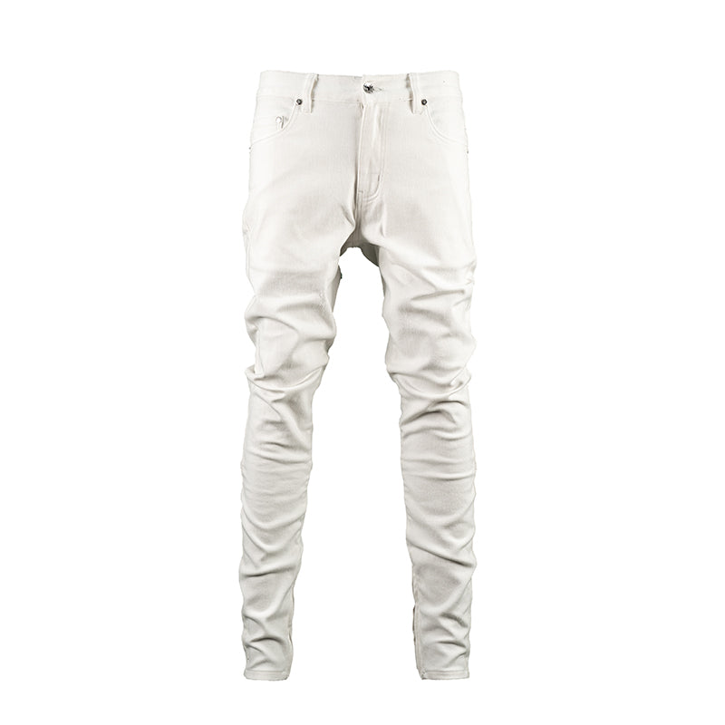 TGFCLUB Leather Patch Washed Slim Fit Jeans | Face 3 Face