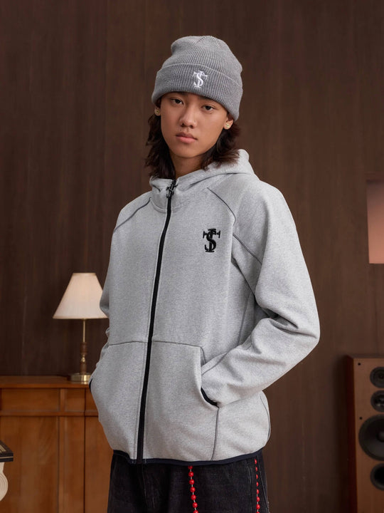 Small Town Kid Reflective Accent Line Zip Up Hoodie | Face 3 Face