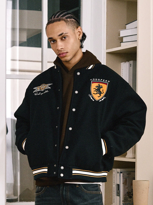 Remedy RMDC MADE Embroidered Varsity Jacket | Face 3 Face