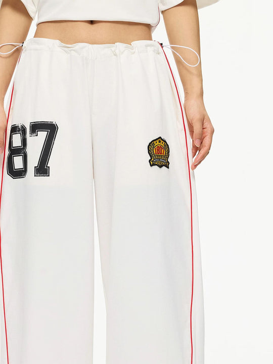 1807 Contrast Piping Baggy Track Pants | Face 3 Face