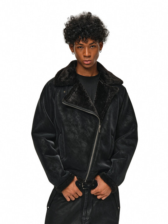 ANTIDOTE Faux Suede Double Rider Biker Jacket | Face 3 Face
