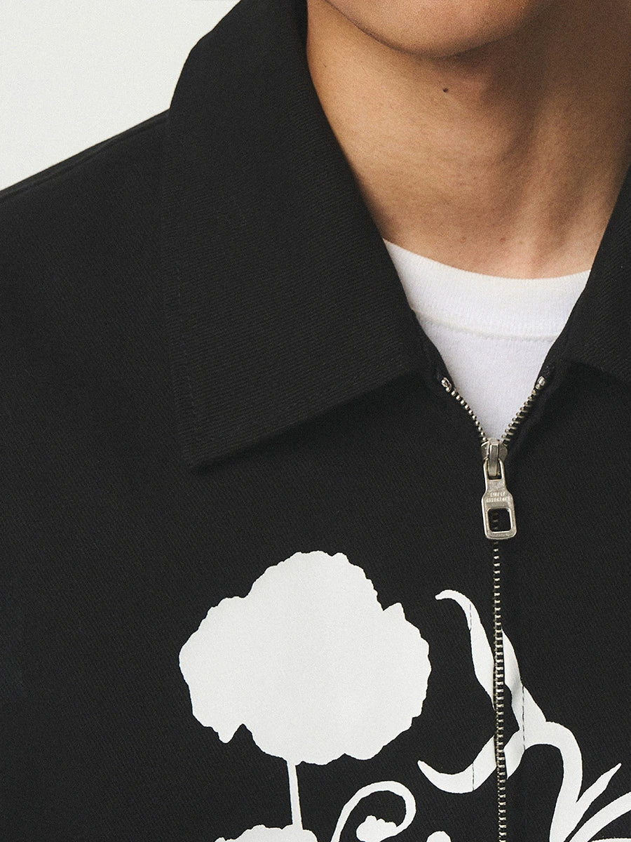 EMPTY REFERENCE Silk Print White Floral Swing Jacket | Face 3 Face