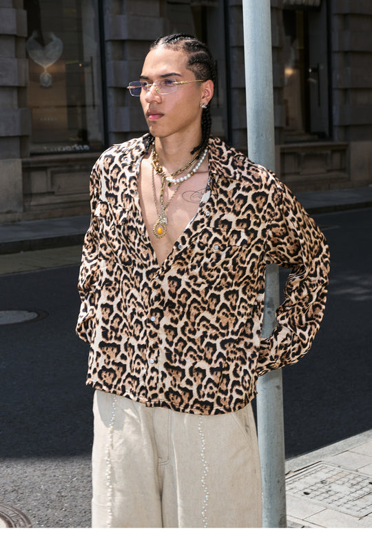 STEEPC Leopard Print Long Sleeve Shirt | Face 3 Face